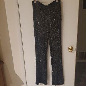 Forever 21 Black Sequin Boot Cut Pants